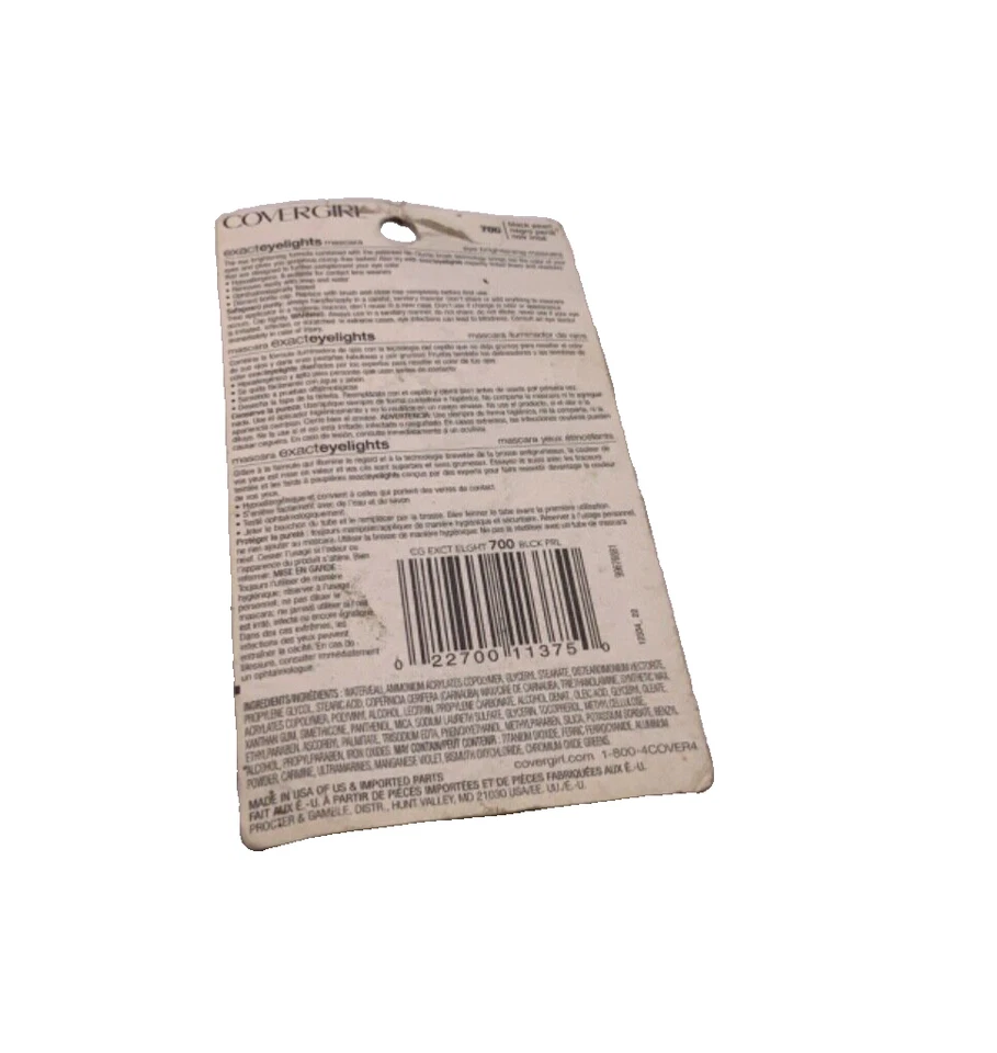 Covergirl Exact Eyelights Mascara Black Pearl for Brown Eyes #700 - Discontinued - Image 2 of 2