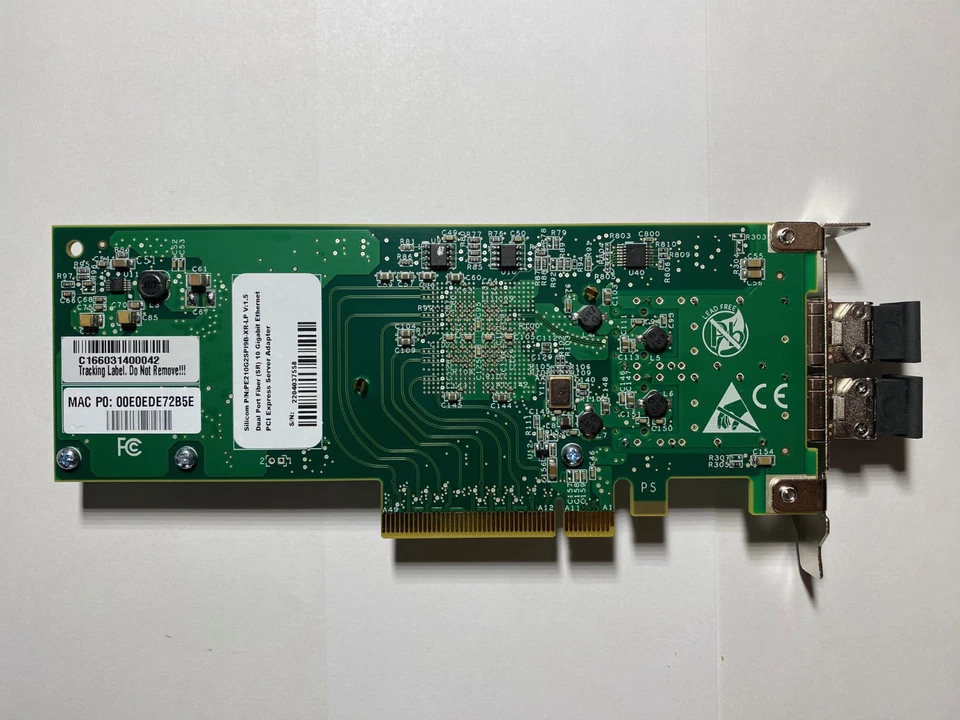 Silicom Dual-Port Fiber (SR) 10 gb eth PCI Server Adapter PN: PE210G2SPI9B-XR-LP - Image 2 of 3