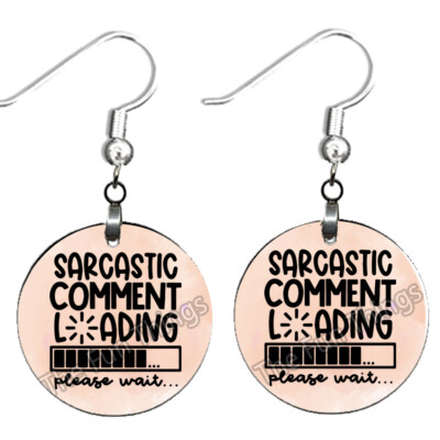 Sarcastic Earrings NO TARNISHING Wood Dangle Humorous Saying Jewelry Gifts