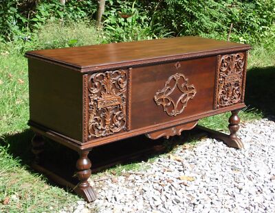 Vintage Standard Line Art Deco Jacobean style Walnut and Cedar
