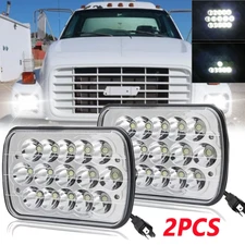 Pair for GMC TopKick C6500 C5500 C4500 Truck 5X7 7x6" Led Headlights Hi/Lo H4 US