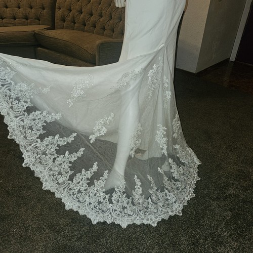 Eva USA Wedding Dress Ivory EV-5161 M TRAIN - Picture 5 of 11