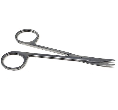 HIGH QUALITY STAINLESS STEEL IRIS MICRO SCISSORS CURVED TIP 4.5''