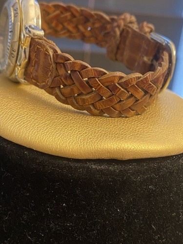 Sergio Valente NITE GLO Watch Womens Silver Gold Tone Bezel Leather Braided Band - Picture 5 of 11