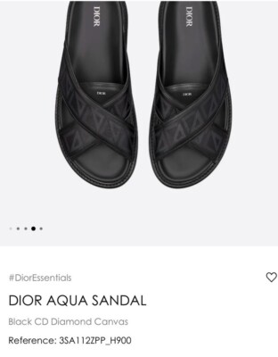 NEW Authentic DIOR Men s Aqua Sandal CD Diamond Black Leather IT 41 US 8 CD