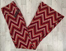 No Boundaries FLARE Pants S M L XL 3X Juniors Black Red Chevron High Rise NEW