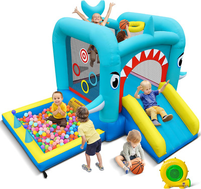 Inflatable Bounce House: Jump Bouncer Castle Slide Combo - 7 in 1 for Kids 3-8 -