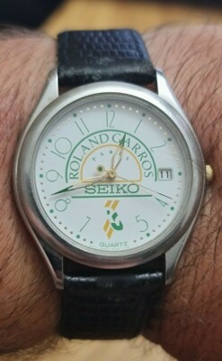 Mega Rare Seiko 5y22-7070 Roland Garros Paris For Tennis Fun quartz  watch\u003eis run | eBay