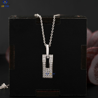 0.28 TCW Round Brilliant Cut Moissanite Diamond Pendant 10K White Gold Labstone