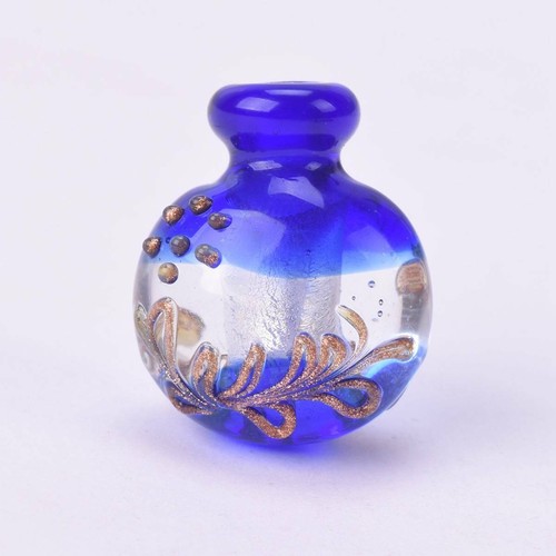 Colgante de botella de aceite esencial de vidrio perfumado con lámpara redonda hecha a mano 29x24 mm - Imagen 7 de 11