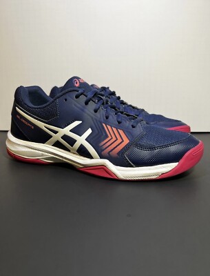 Womens Asics Gel Dedicate 5 Navy Blue Running Shoes / Size 10