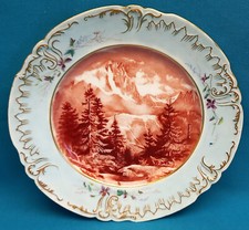 POUYAT JEAN LIMOGES 1894 IMPOSANT PLAT POLYLOBÉ EN PORCELAINE POLYCHROME ET OR
