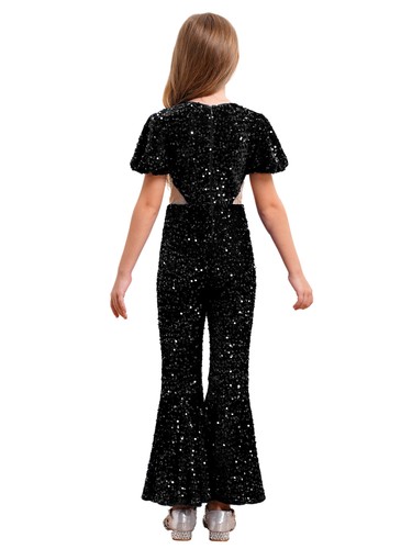 Kid Girls Costume See-through Mesh Design Jumpsuit Easy Put On Rompers Shinny - Picture 36 of 78