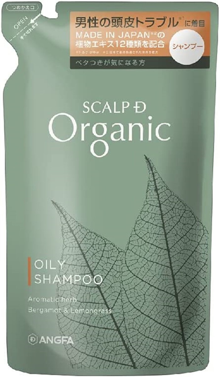 ANGFA Scalp D Organic Shampoo Refill 300ml for men Oily skin