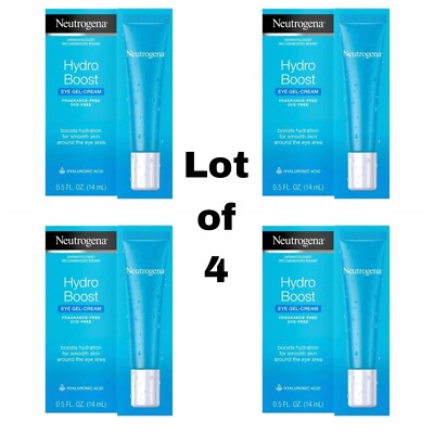 Neutrogena Hydro Boost Hyaluronic Acid Gel Eye Cream, 0.5 fl. oz New Sealed 4-pk
