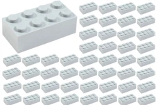 ☀️50x NEW LEGO 2x4 Light Bluish Gray Bricks (ID 3001) BULK Parts star wars