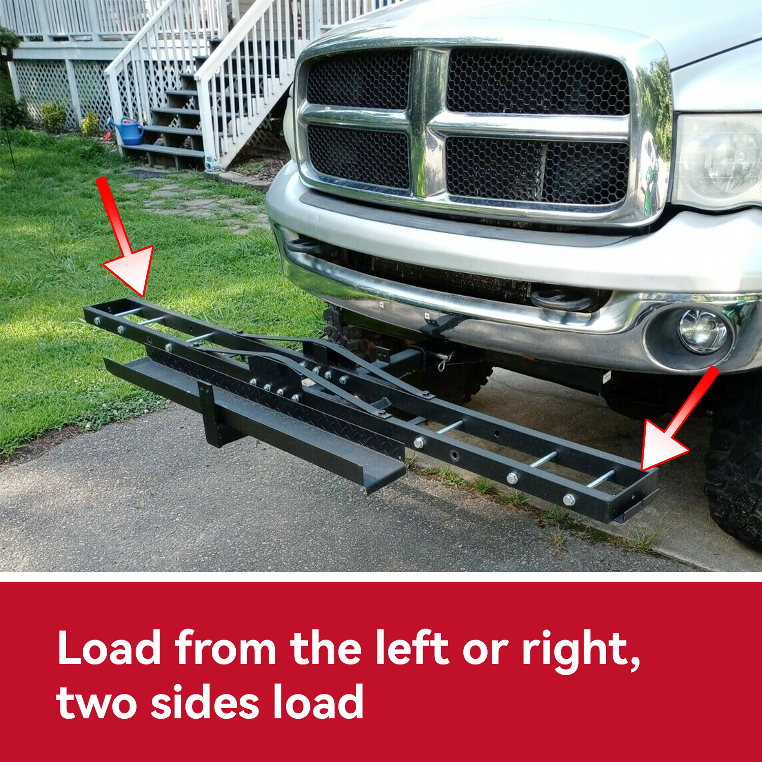 Black Motorcycle Scooter DirtBike Carrier Hauler Hitch Mount Rack Ramp