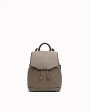 Rag & Bone Pilot Backpack Gray Green Leather Drawstring Bucket Bag FLAWS