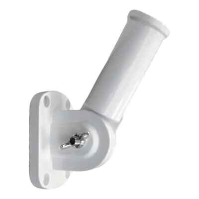 White Adjustable Aluminum Bracket for Residential 1-inch Wall Mount Flag Poles