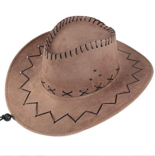 Men's Cowboy Western Hat Fedora Hat Vintage Field Widet Brim Hat Sun Hat - Picture 10 of 12