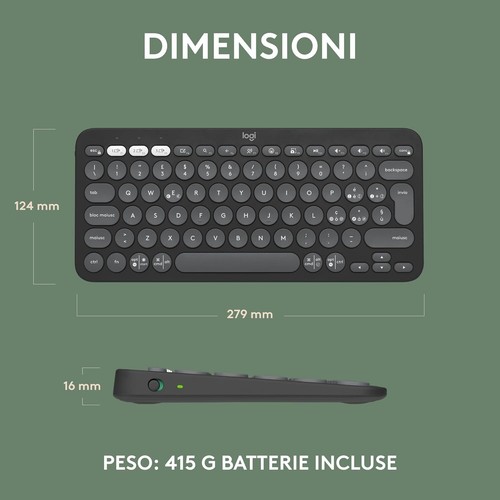 Logitech Pebble Keys 2 K380s Multi-Device Bluetooth Tastatur - Bild 10 von 12