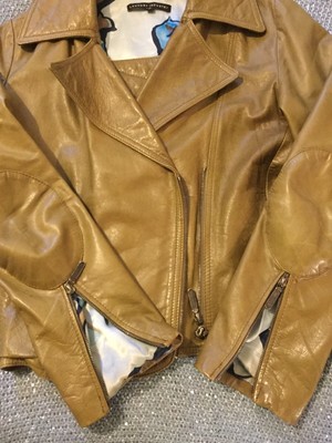 Laundry Industry Khaki Biker Leather Jacket Size 2 | eBay
