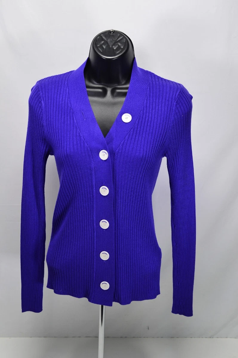 NWT Sandro Gabrielle Ribbed Knit Cardigan Violet Purple Size 1 | eBay