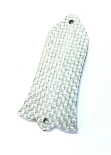 SILVER CARBON FIBER Truss Fits Gibson Les Paul Rod Bell Shaped Custom Cover  New