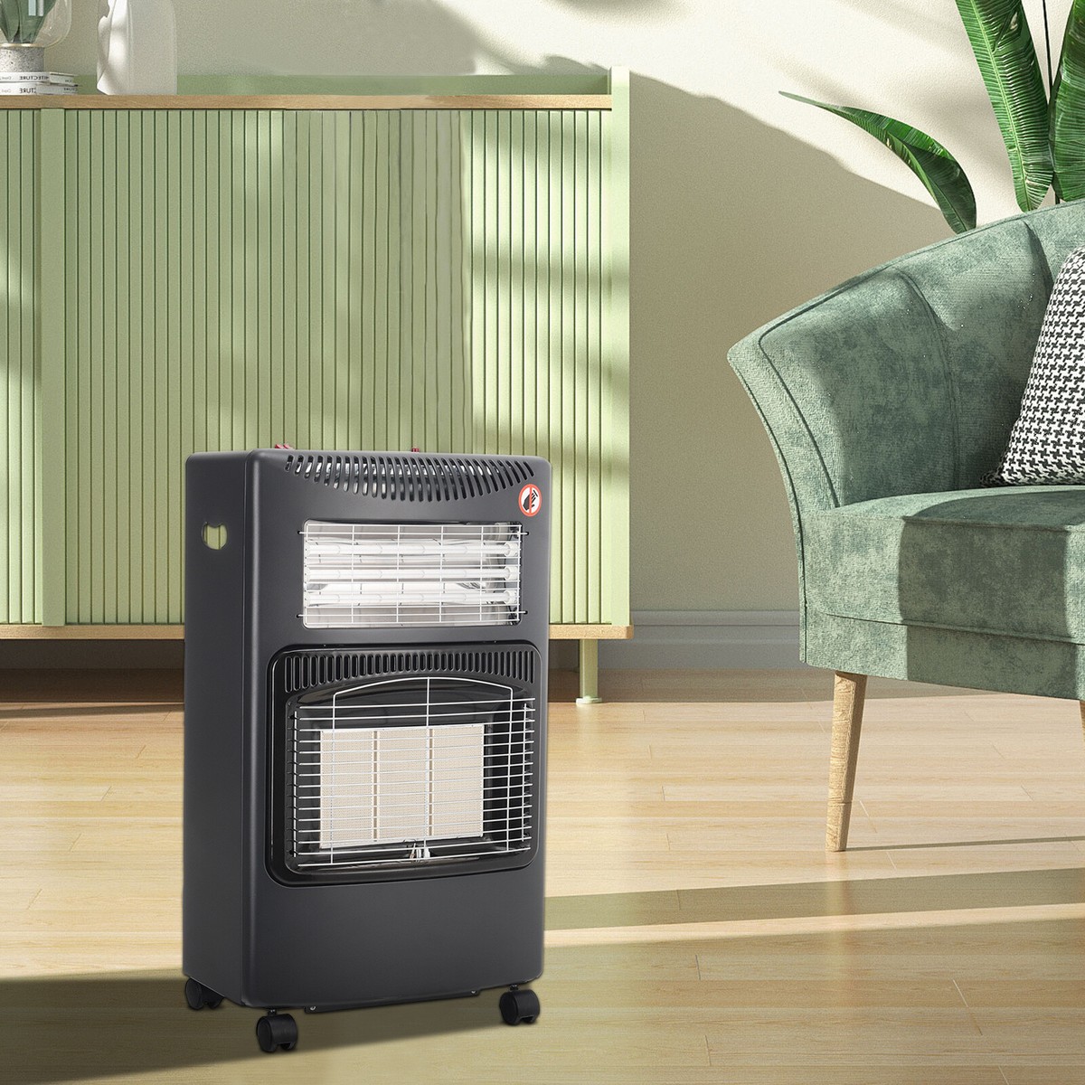 4.2kw Portable Electric Gas Cabinet Heater Quartz Space Heater Warm Home  Castors | eBay