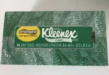 Vintage Kleenex Colors Green Tissue Facial Tissue New Box. NOS