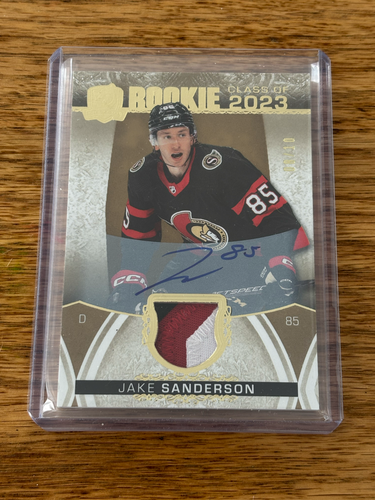 Jake Sanderson Rookie Patch Auto /10 - 2022-23 The Cup