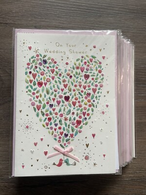 13 Papyrus Cards   On Your Wedding Shower  W/ Heart Gem Embellishments