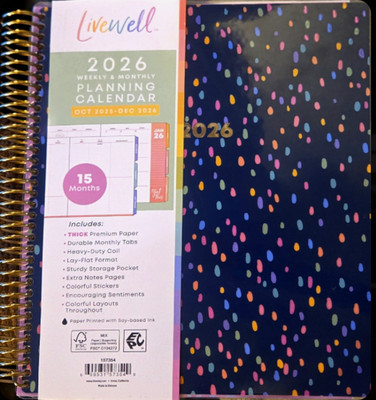 Livewell by Blue Sky 2026 Weekly & Monthly Planner - 15 Month