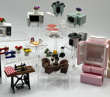 Miniature Doll Furniture, Wicker, Decor, Appliances Dollhouse  Barbie play