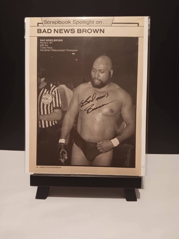 RARE Bad News Brown signed 8x10 Photo WWE WWF Autograph HOF 