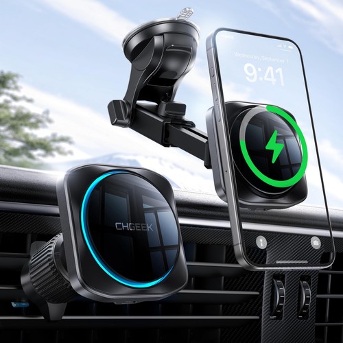 for 15W Magsafe Car Mount Charger, iPhone Wireless Car Charger Magnetic Car P...