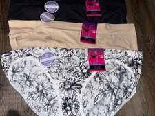 Maidenform 3-Pair Womens Bikini Underwear Nylon Blend Barely There 2XL/9