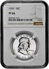 1959 50C Proof Silver Franklin Half Dollar NGC Graded PF 66 in New Holder