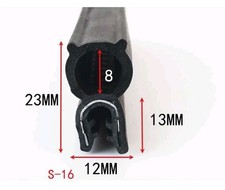 Car Boot Seal rubber edge Door trim Bonnet BOAT 23mm x 12mm grips 1mm to 5mm