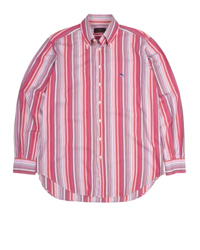 Etro, Vintage ETRO Milano Shirt Multicolor Striped Men's Button Up Size: 42 / L, XL