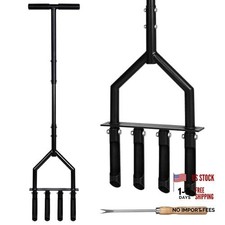 Lawn Core Aerator with 4 Hollow Tines - Pre-Assembled Manual Plug