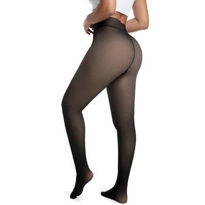 Strumpfhose Damen Thermo Winter Fleece Gefüttert Warm Hoher Bund Elastisch