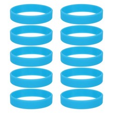 10Pcs Silicone Rubber Bands Non-slip 3.54 Inch Flat for Books, Light Blue