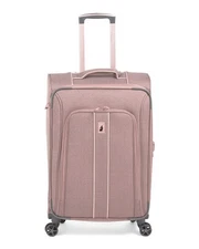 LONDON FOG 24in Rose/Charcoal Expandable Softside Newcastle Spinner