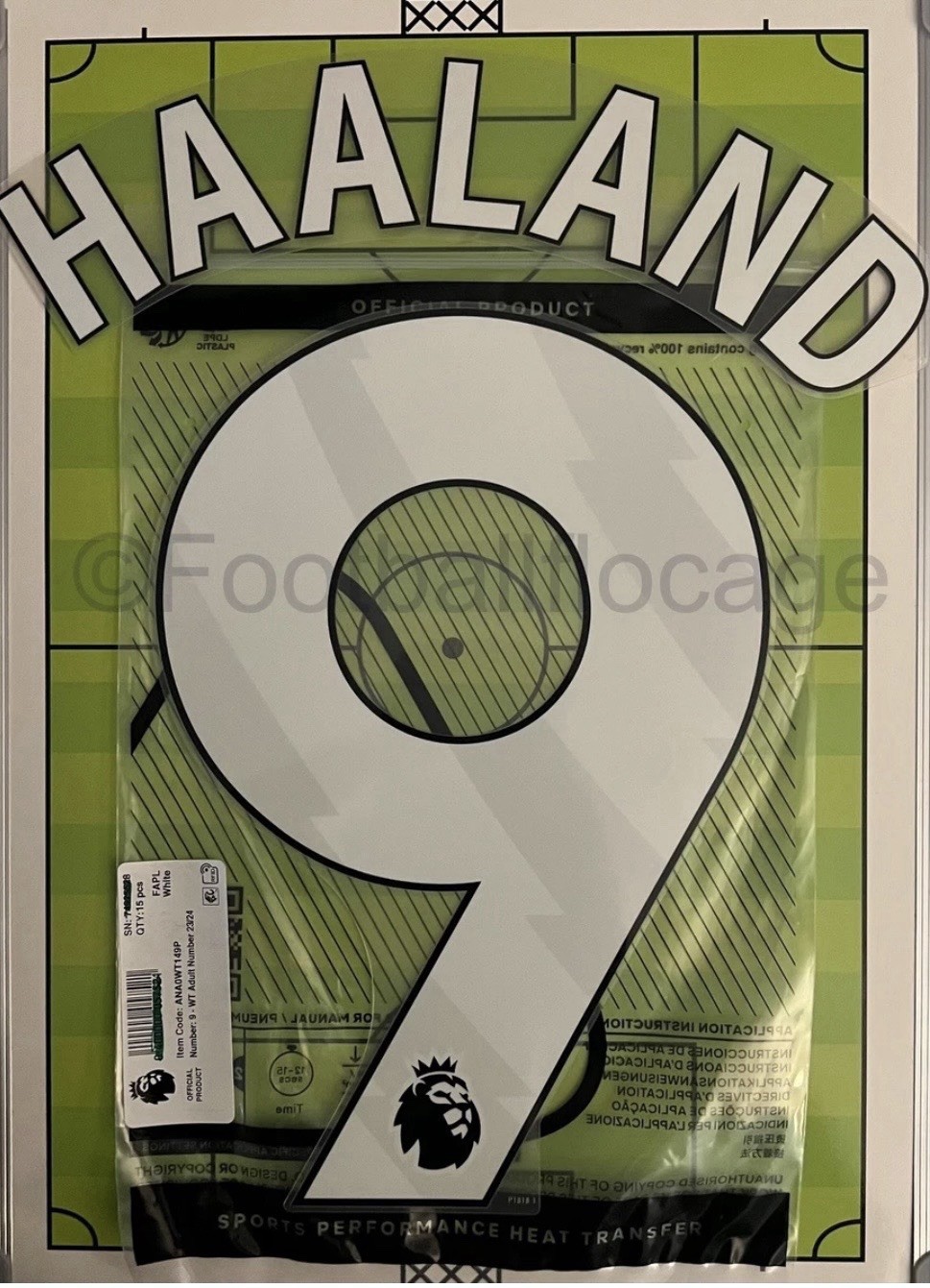 Flocage Haaland 9 Manchester City domicile et extérieur saison 2025 2026