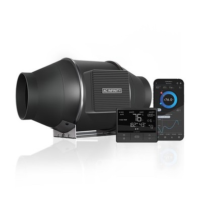 CLOUDLINE PRO T6, Quiet Inline Duct Fan System with Temp, Humidity VPD AI-CLT6