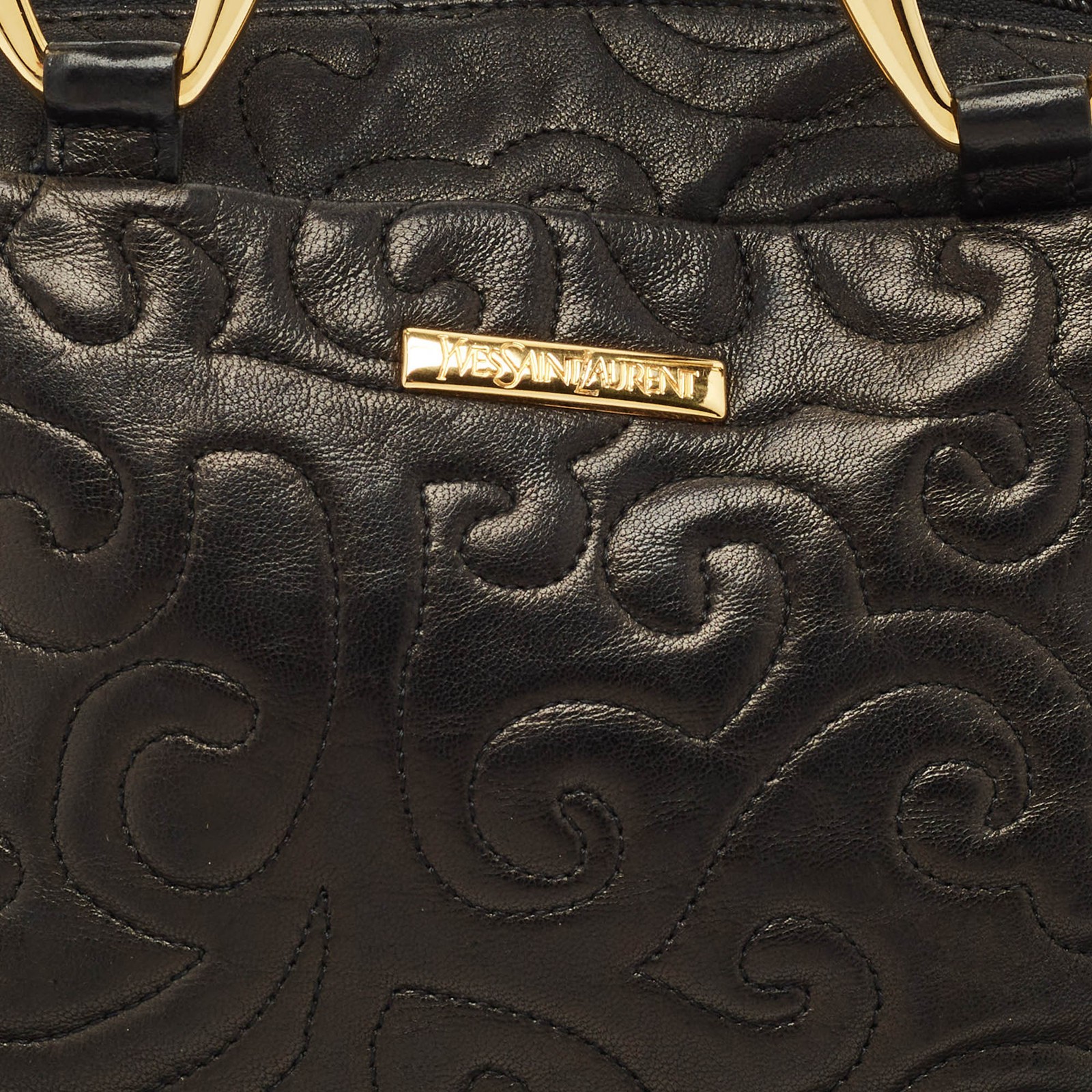 Borsa Saint Laurent arabesca in pelle nera