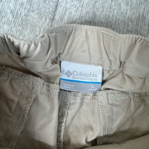 Columbia PFG Omni Shade Khaki Cargo Elastic Waist Youth Large 14-16 Shorts - Picture 3 of 7