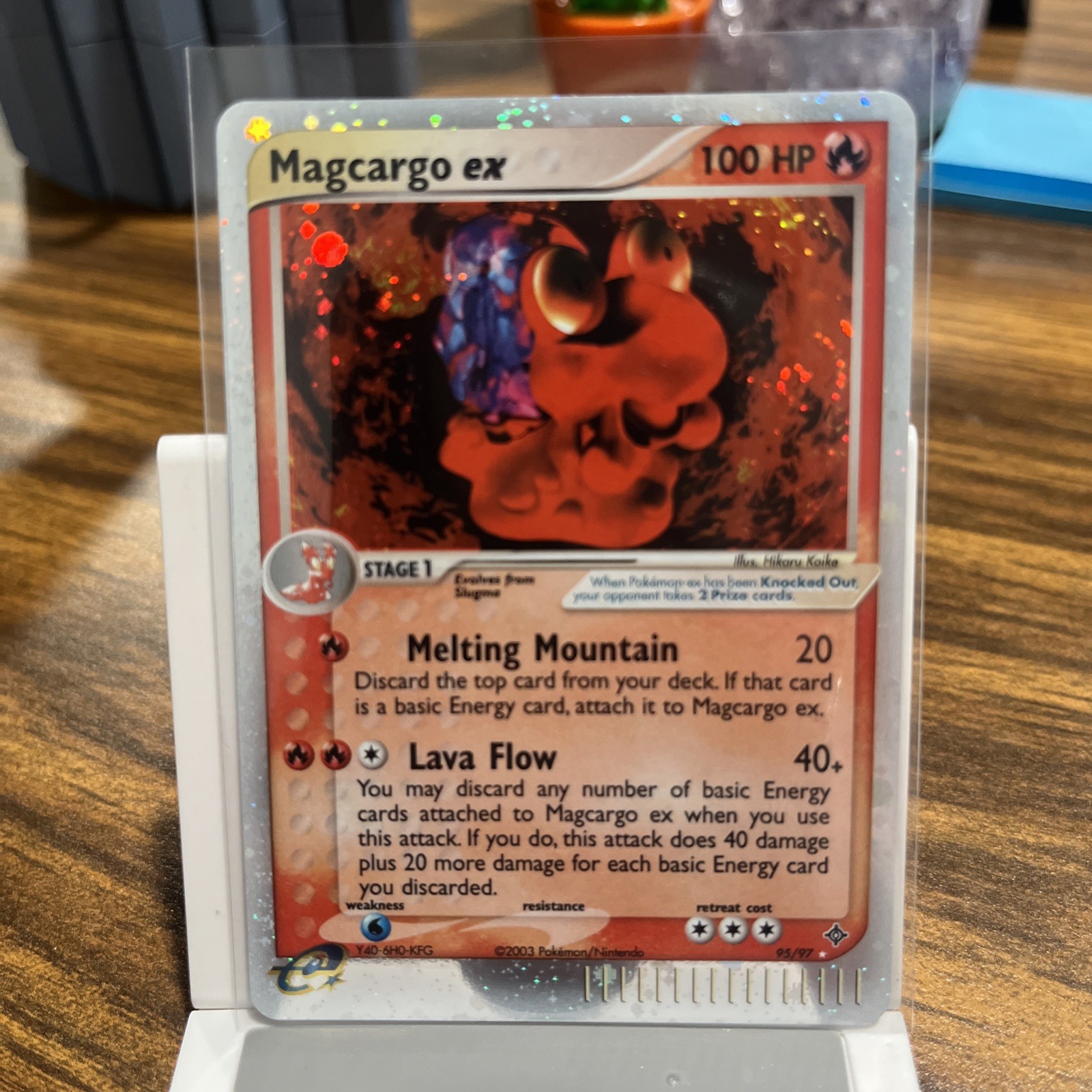 Pokemon Magcargo ex 95/97 (Swirl) EX Dragon Holo Ultra Rare (LP)