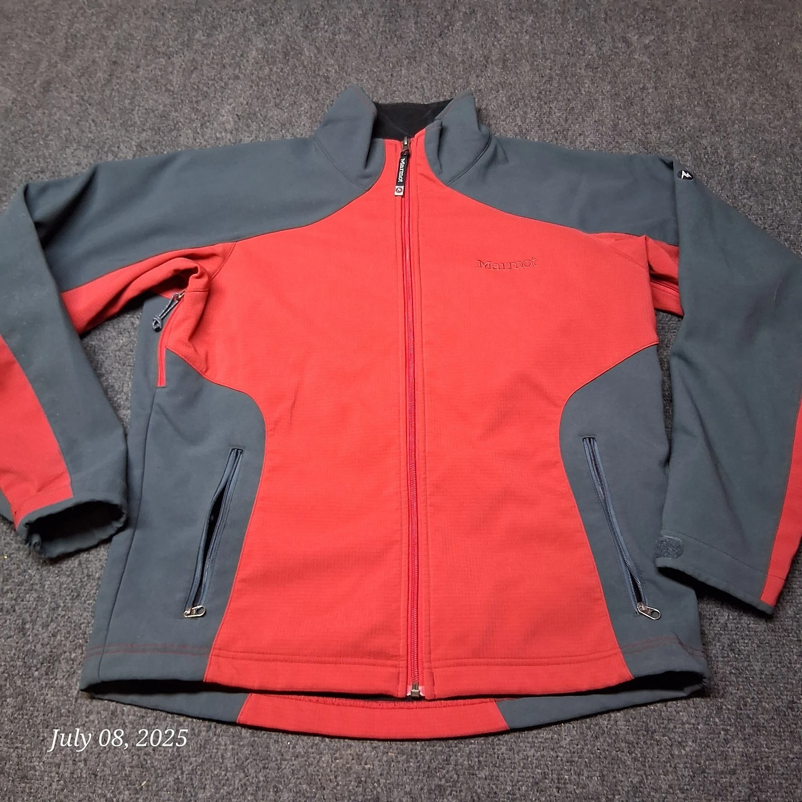 Marmot Softshell Fleece Lined Windbreaker Jacket Men Size Medium Red